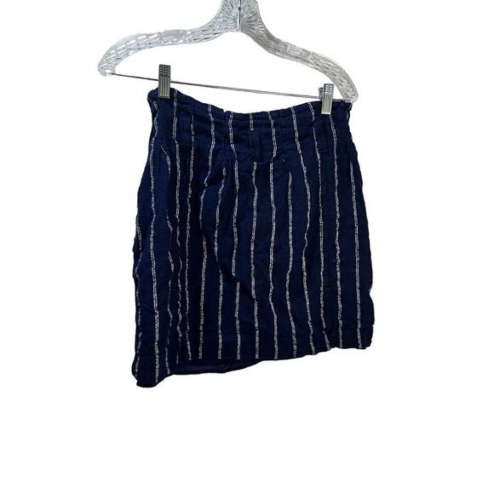 Women’s Striped Mini Linen Skirt Slimming A-line‎ Short Size 10